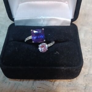 Elegant Purple and Pink Stone Ring